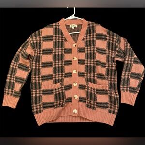 Listicle Pink and Black Checkered Sweater